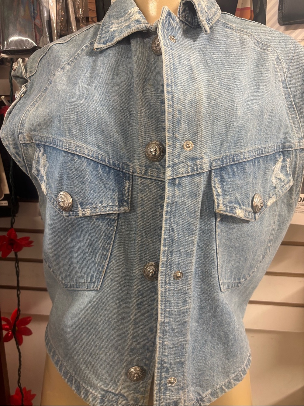 Light Wash Denim Vest - Unbranded Women's Jean Vest